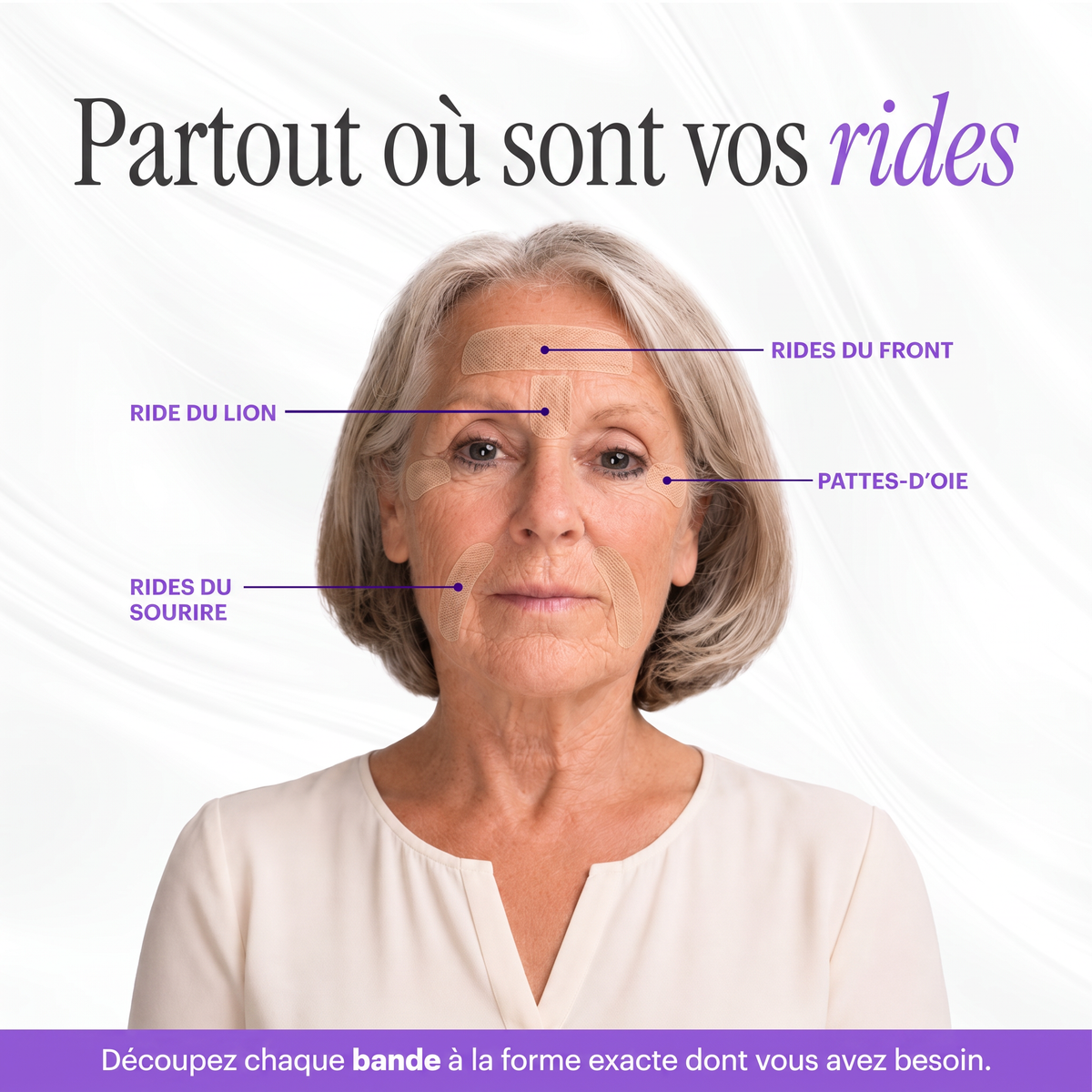SICELIA™ Bandes Collagène Lissantes de Nuit – Rides & Ridules.